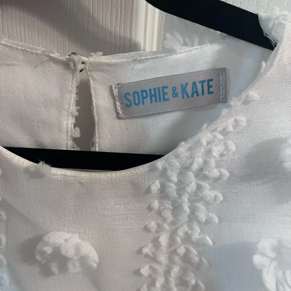 White Textured Ruffle Dress - Picture 7 of 11
